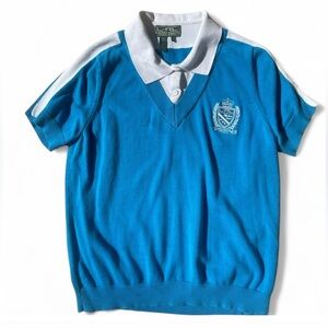 Vintage |L-RL Lauren Active| by Ralph Lauren Blue & White with Crest Labeled XL